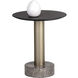 Monaco 19.75 X 17.75 inch Gold / Grey Marble / Charcoal Grey End Table